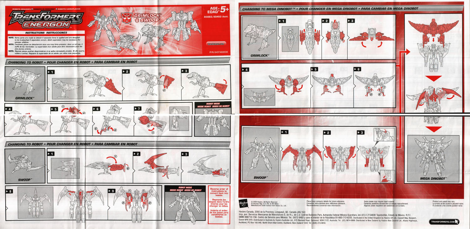 Mega Class Grimlock and Swoop (Transformers, Energon, Autobot